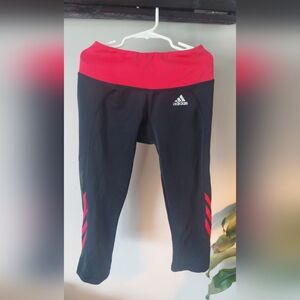 Adidas Women's Black Joggers with Red Accents